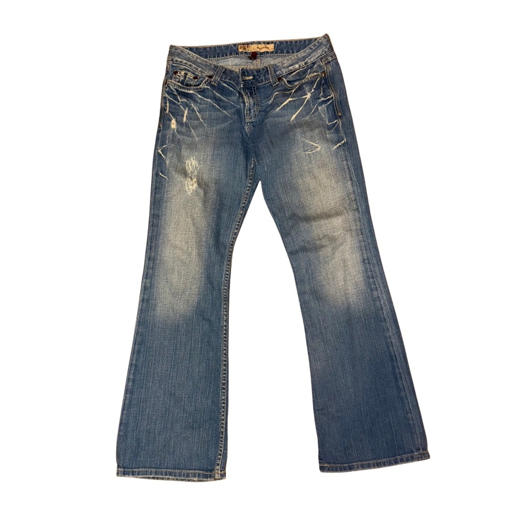 BKE Distressed Blue Flare Jeans